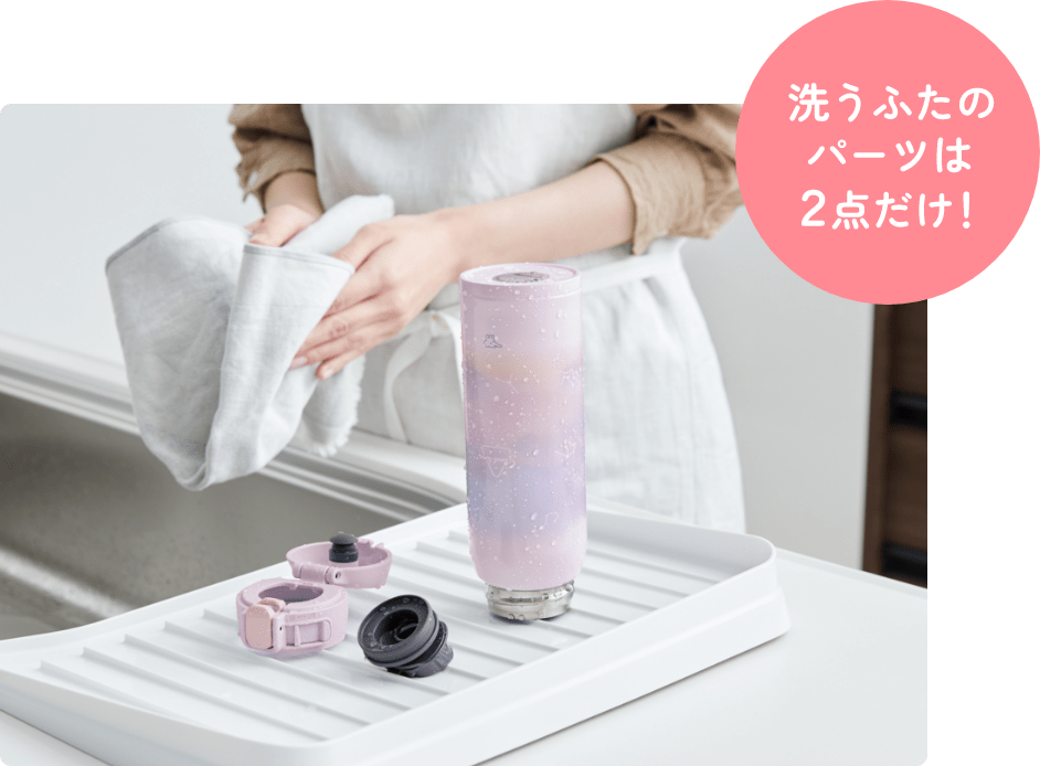 洗うふたのパーツは２点だけ！