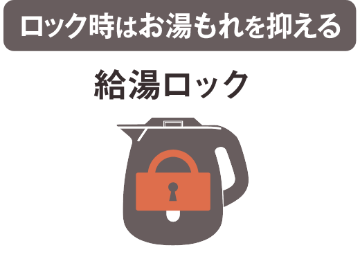 ロック時はお湯もれを抑える 給湯ロック