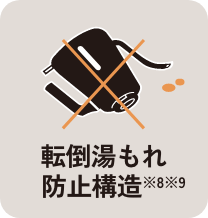 転倒湯もれ防止構造 ※1 ※2