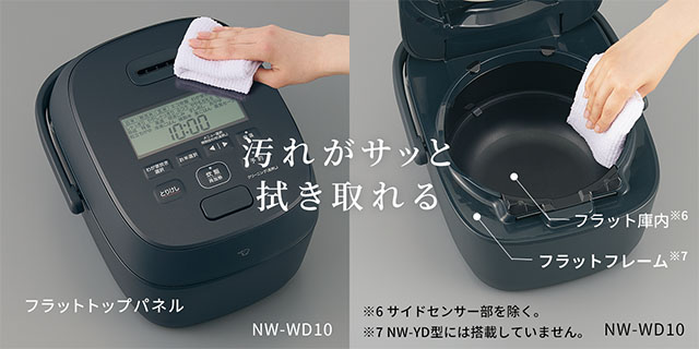 汚れがサッと拭き取れるフラットデザイン